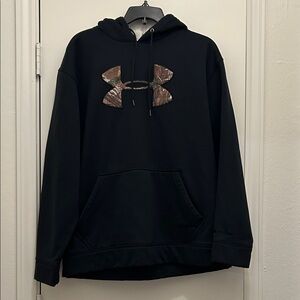 Under Armour Men's Black Hoodie with Camouflage Logo
